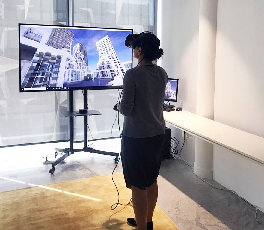 a design professional viewing an architectural project with VR