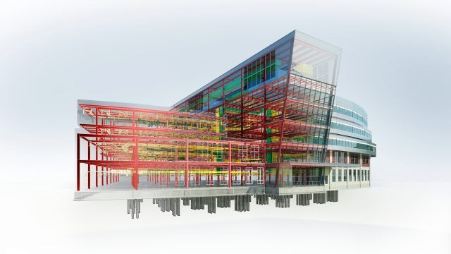 BIM model showing Architectural, Structural and MEP elements