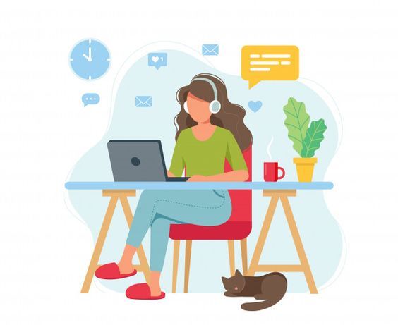 woman working from home as a freelancer