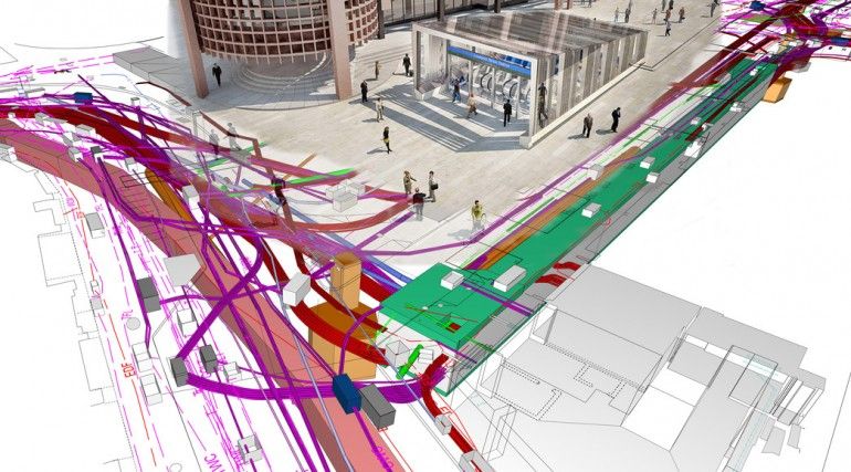 A 3D BIM model for infrastructures of an underground rail station