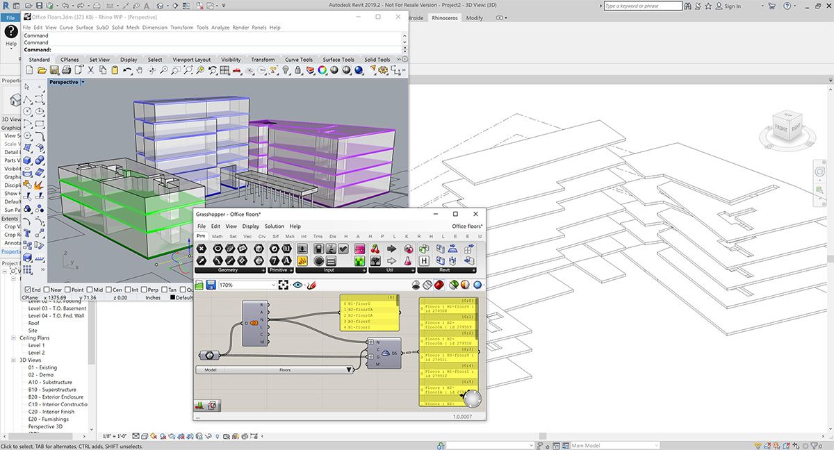 Creating a 3D massing model with Rhino and Grasshopper in Revit