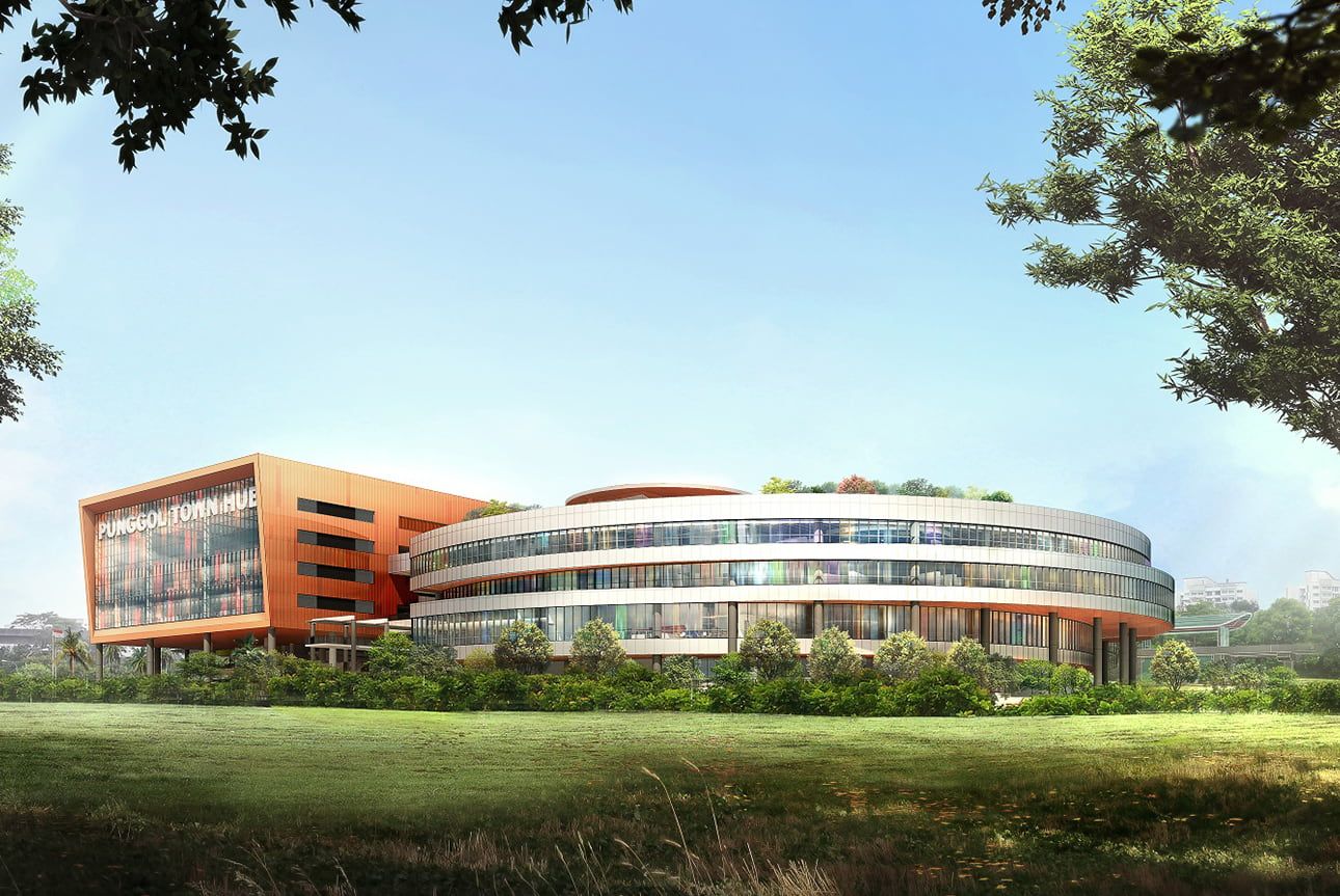 Architectural visualisation of Heart Of Punggol project in Singapore