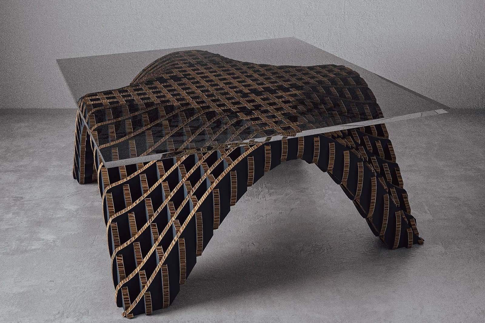 An image of Cardboard Hypar Table by Nordwerk Design