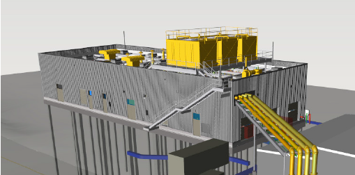Part model of the Oakland International Airport project in BIM software