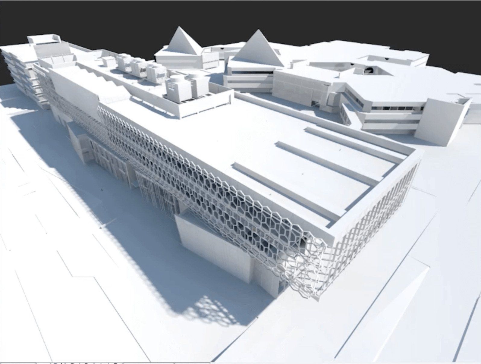 White render of a 3D model in ArchiCAD