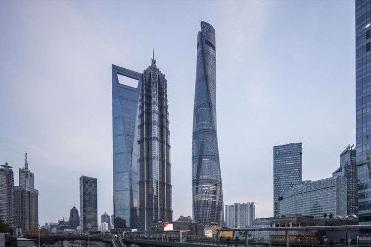 Futuristic Skyscraper in the city skyline