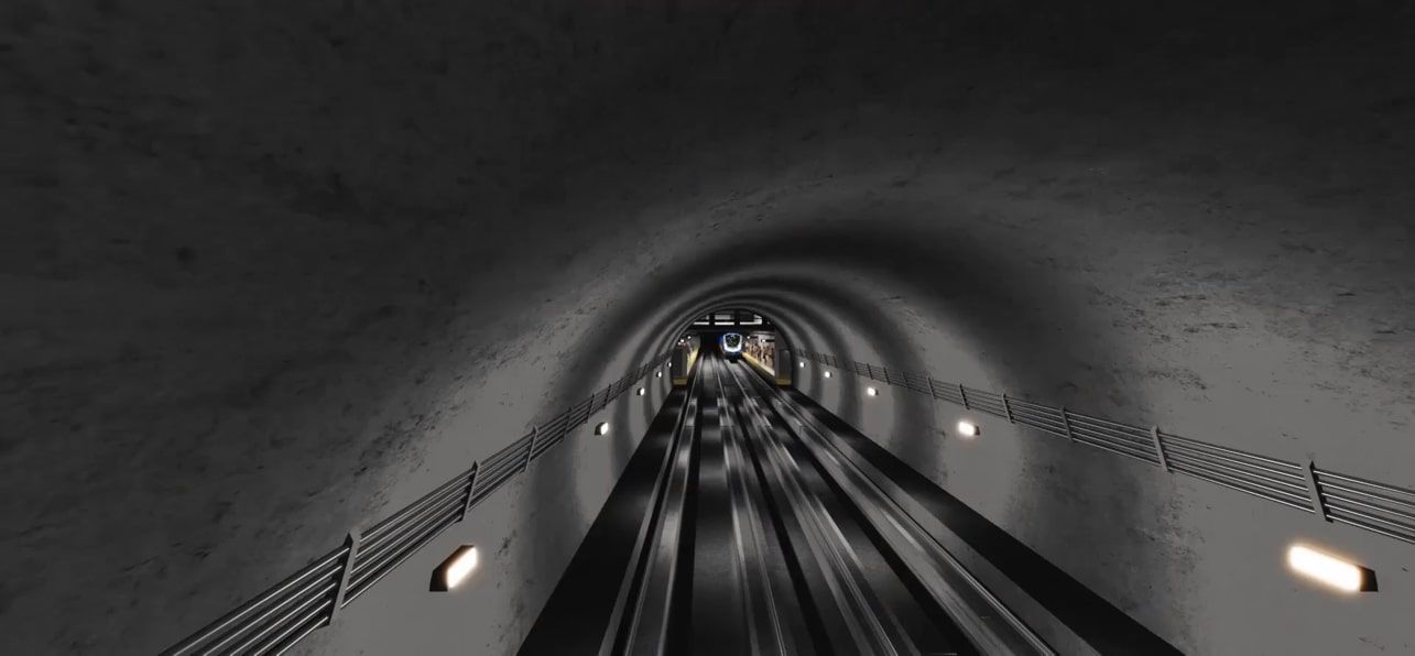 A 3D model of a railway tunnel designed for BIM workflows