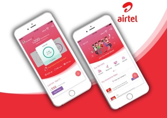 Airtel telecom services mobile app by Divami Design Labs