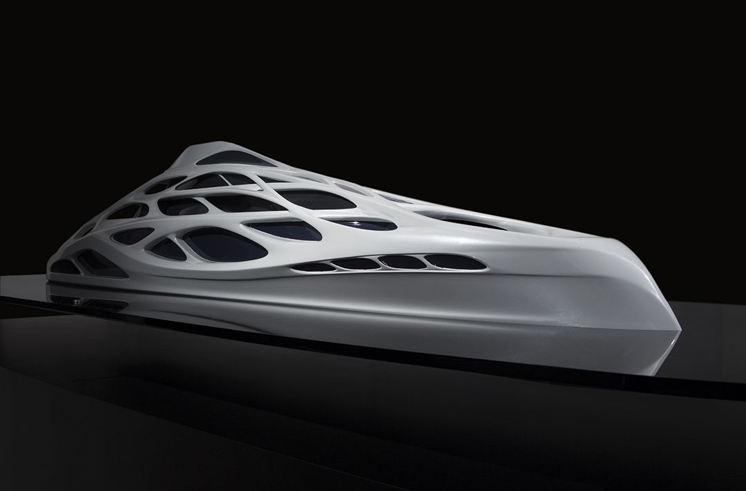 Visualisation of a yacht design by Zaha Hadid Architects