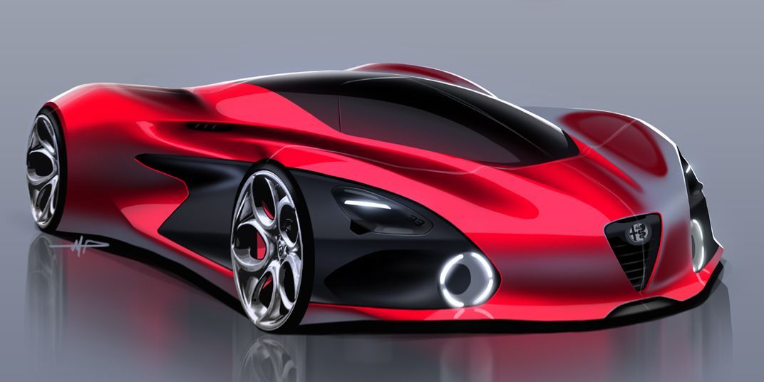 futuristic concept design of a sports car