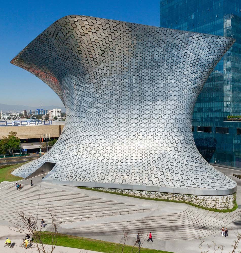 Exterior view of Museo Soumaya museum in Mexico City