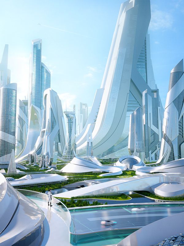 Architecture of a futuristic city