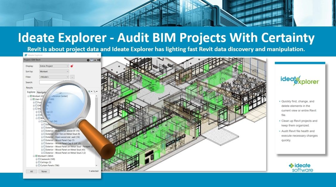 Ideate Explorer information page as a Revit plugin with the heading ‘Ideate Explorer- Audit BIM projects with certainty