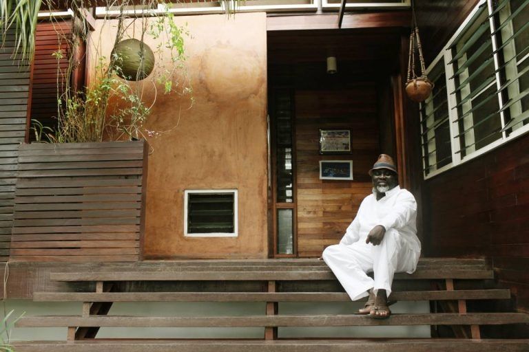 Entrance of Inno-Native home featuring architect Joe Osae-Addo