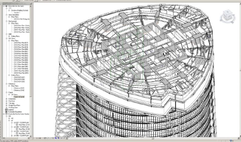 The Revit model of the Shanghai Tower project in Shanghai, China
