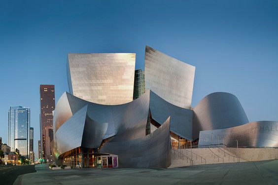 Walt Disney Concert Hall with its entrances and staircase